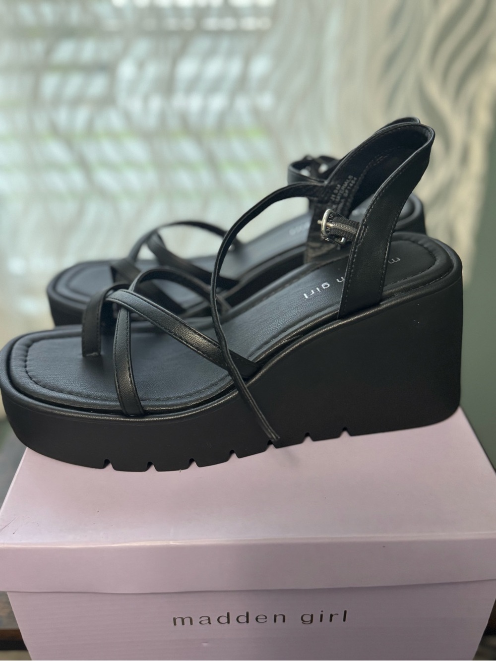 Madden Girl Black Platform Sandals